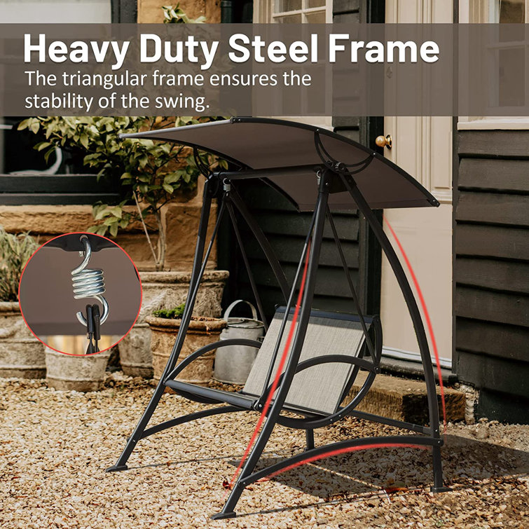 Heavy duty porch swing with online canopy